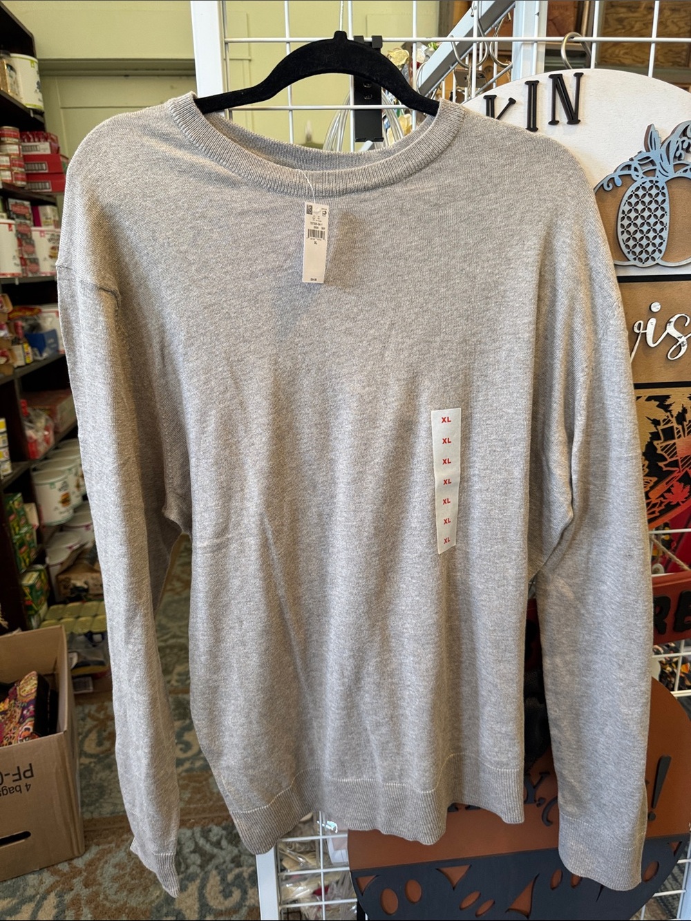 Old Navy Men's Crewneck Sweatshirt in Light Gray Brown